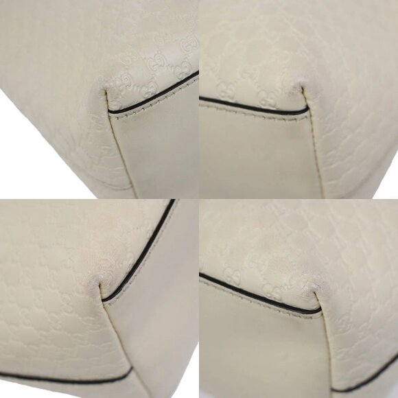 GUCCI Micro GG Guccissima 2Way Shoulder Hand Bag Leather White Italy 23KB342 - Picture 7 of 16